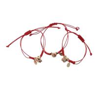 KOMBIUDA Pulseras Tejidas a Mano de Cuerda Roja para Muñeca Ajustables para Año del Buey 3 Piezas Colgante de Buey Pulseras Creativas para Mujer y Protección Feng Shui