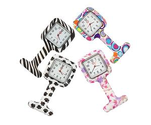 KOMBIUDA Reloj De Bolsillo De Enfermera De Silicona, Colgante Clip, Resistente Al Desgaste, Cómodo para Profesionales De Enfermería Entornos Hospitalarios, Conjunto De 4 Unidades