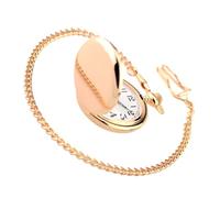 KOMBIUDA Reloj De Bolsillo Vintage Cadena, Diseño Concha, Aleación Duradera, Unisex, Uso Diario y Obsequio, Doble Cara Pulida, Color Oro Rosa