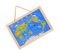 KOMBIUDA Rompecabezas de Mapas de Madera Mapa del Mundo para Juego Educativo Interactivo para Aprender Geografía Piezas Seguras y Desarrollo Cognitivo Obsequio Cumpleaños