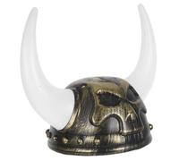 KOMBIUDA Sombrero De Guerreros Romanos Sombreros Reutilizables Casco Vikingo Adulto Favores De Fiesta Medievales Gorras De Cuerno De Buey Disfraz De Gorra Tocado Sombrero El Plastico Golden
