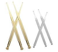 KOMBIUDA Sonda de Acupresión para Oreja 6 Piezas - Juego de Herramientas de Reflexología Facial en Acero Inoxidable y Cobre - Masaje de Puntos de Presión Auricular Portátil para Terapia