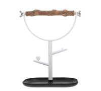 KOMBIUDA Soporte de Entrenamiento para Pájaros de Madera con Base Plástica Percha para Loros y Complementos para Aves Medianas y Grandes Accesorios para Jaula Masticación Natural