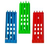 KOMBIUDA Soporte para 3 Anillas de Patas de Ave Mensajera Estante Clasificador de Anillos en Plástico Resistente Multicolor Verde Azul Rojo para Organización y Entrenamiento de Aves