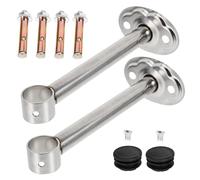 KOMBIUDA Soporte para Barra De Gabinete 25 Mm De Diámetro Abrazadera De Tubo De Acero Inoxidable 20 Cm De Alto Ajuste Universal para La Mayoría De Los Estilos Color Aleatorio