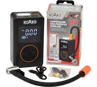 KOMBO - Compresor de Aire Portátil Inalámbrico 8V - Inflador Digital de Neumáticos 130 PSI con Auto-Stop, USB-C y 5 Adaptadores, Mini Compresor Recargable
