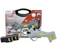 KOMBO Garden - Kit de tijeras de podar eléctricas profesionales con 2 baterías de 16,8 V - Motor sin escobillas, hoja de acero SK5, 3 aberturas de corte (10-17-25 mm), 3000 cortes con 1 carga, maletín