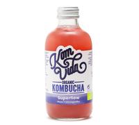 Kombucha Komvida Superflow - Bebida Ecológica de Té fermentado con ashwagandha, Sabor mora, Probióticos Naturales, Sin Azúcares Añadidos, 250ml.