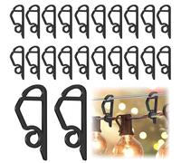 KOMEIYL 120pcs Luces de Navidad Ganchos, Exteriores Ganchos Luces Hadas Canalones, Ganchos Canalones Techo Cadenas Luces, Aplica a Creando Atmósferas Festivas Navidad Festival Primavera (Negro)