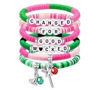 Komergave Pulseras de la amistad, arcilla polimérica, diablo, bruja, pulseras para niñas con bonitos dijes de estrella, pulsera de amistad para niños, regalos de cumpleaños de Halloween, para