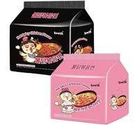 Komeya | Pack 10 de Mezclados Fideos ramen salteados coreanos - Hot Chicken Ramen Picante Buldak y Carbonara 131g