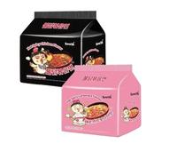 Komeya | Pack 10 de Mezclados Fideos ramen salteados coreanos - Hot Chicken Ramen Picante Buldak y Carbonara 131g