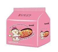 Komeya | Pack 5 Fideos ramen salteados coreanos - Ramen Coreano Carbonara ultra hot Chicken 131g