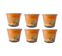 Komeya | Pack 6 Taza Ramen Fideos Instantáneos Sabor Cilantra Picante - Instant Noodle Cup Tallarines Coreano