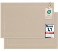 Komfortec 2 Alfombras de Baño de Algodón, 50x80, Beige | 800 g/m², Absorbente y de secado rápido