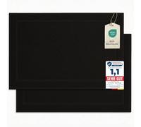 Komfortec 2 Alfombras de Baño de Algodón, 50x80, Negro | 800 g/m², Absorbente y de secado rápido