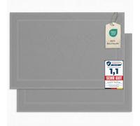 Komfortec 2 Alfombras de Baño de Algodón, 50x80, Plata | 800 g/m², Absorbente y de secado rápido