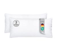 Komfortec Almohada de 40 x 80 cm, Juego de 2 Unidades, Relleno de cojín con Funda (Blanco)