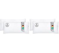 Komfortec Almohada de 40 x 80 cm, Juego de 2 Unidades, Relleno de cojín con Funda (Blanco) (Paquete de 2)