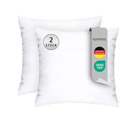 Komfortec Almohada de 80 x 80 cm, Juego de 2 Unidades, Relleno de cojín de 1000 g con Costura Interior (Blanco)