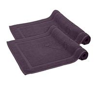 Komfortec Juego de 2 Alfombrillas de baño de Rizo, Lavables, 800 g/m² y 100% algodón, Absorbente y de Secado rápido, 50 x 80 cm, Color Morado