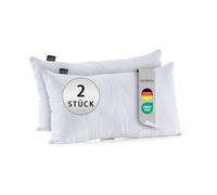 Komfortec Juego de 2 Almohadas de 40 x 80 cm, Altura Regulable, con Acolchado Acolchado, Certificado Öko-Tex, Apto para alérgicos
