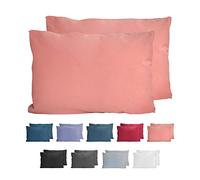 Komfortec Juego de 2 Fundas de Almohada de 100% algodón, 40 x 60 cm, Punto Supersuave, Funda de Almohada de 150 g/m², Color Polvo