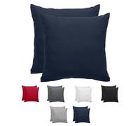 Komfortec Juego de 2 Fundas de Almohada de 40 x 40 cm con Cremallera, 100% poliéster 120 g/m², Funda de Almohada Muy Suave, Juego de Fundas de cojín, Color Azul