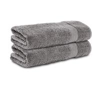 Komfortec Juego de 2 Toallas de Mano, 50 x 100 cm, 100% algodón, 470 g/m², de Rizo, Suave, Antracita Gris