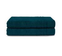 Komfortec Juego de 2 Toallas de Sauna 80 x 200 cm, 100% Algodón, Toallas XXL para Sauna, Suaves, Grandes, de Rizo y de Secado Rápido, Petróleo