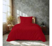 Komfortec Juego de Cama de 2 Piezas, Funda nórdica de 155 x 220 cm y Fundas de Almohada de 80 x 80 cm, cepillada, 100% Microfibra, Color Rojo