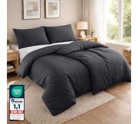 Komfortec Juego de Ropa de Cama de 135 x 200 cm, 4 Piezas, 2 Fundas nórdicas de 135 x 200 cm y 2 Fundas de Almohada de 80 x 80 cm, Antracita con Cremallera