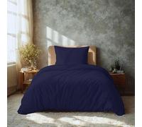 Komfortec Juego de Ropa de Cama de 135 x 200 cm con 1 Funda de Almohada de 80 x 80 cm, de Microfibra cepillada, Color Azul Oscuro