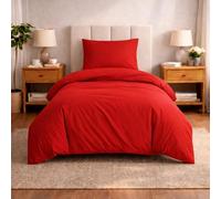 Komfortec Juego de Ropa de Cama de 135 x 200 cm con 1 Funda de Almohada de 80 x 80 cm, de Microfibra cepillada, Color Rojo