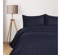 Komfortec Ropa de cama de lujo de 135 x 200 cm con fundas de almohada, juego de ropa de cama de 2 piezas de microfibra con cremallera, suave y no necesita planchado, color azul marino