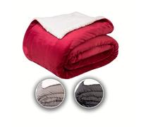 Komfortec Manta de 150 x 200 cm, con Certificado Öko-Tex, Manta de Forro Polar, cálida Manta para sofá, Color Burdeos