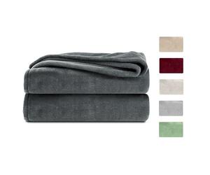 Komfortec Manta mullida, con Certificado Öko-Tex, 260 g/m², de Forro Polar, para sofá, 150 x 200 cm, Antracita