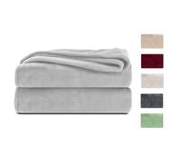 Komfortec Manta mullida, con Certificado Öko-Tex, 260 g/m², Manta Polar mullida, para sofá y sofá, 150 x 200 cm, Color Gris