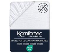 Komfortec Protector de colchón Suave, 160 x 200 cm, Transpirable y Suave, Certificado Öko-Tex, cómodo y Duradero