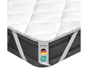 Komfortec Protector de colchón Suave, 160 x 200 cm, Transpirable y Suave, Certificado Öko-Tex, cómodo y Duradero