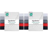 Komfortec Sábana Bajera Ajustable de Microfibra cepillada, 90 x 200 cm, Color Blanco (Paquete de 2)