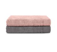 Komfortec Toallas de baño Jumbo, 100% algodón, Secado rápido, 80 x 200, Gris y Rosa