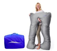 Komfortkissen Original - Almohada ortopédica premium | Almohada corporal | Almohada para dormir de lado para adultos - Para un mejor sueño y contra dolores de espalda - 100 x 150 cm (bambú - gris)