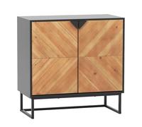 KOMFOTTEU Armario Buffet con 2 Puertas, Aparador Bajo con Patas de Metal, Mueble de Comedor con Protección Antivuelco, Mueble Buffet para Comedor, Salón, Entrada, 80 x 40 x 80 cm (Negro)
