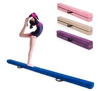 KOMFOTTEU Barra de Equilibrio Plegable de 210 cm, Viga de Equilibrio portátil con Asas de Transporte, Barra de Gimnasia Artistica para Niños, Carga de 70 kg (Azul)