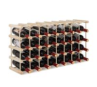 KOMFOTTEU Botellero de Madera para 40 Botellas, Soporte para Botellas de Vino Independiente, Estante de Vino de Exhibición, para Cocina, Comedor, Bodega, 86 x 44,5 x 24 cm