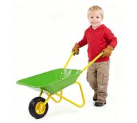 KOMFOTTEU Carretilla para Niños, Carrito de Playa Infantil con Rueda Todoterreno, Asa Antideslizante y Estructura Metálica, Carretilla de Juguete Exterior para Jardinería, Niños 3+ Años
