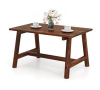 KOMFOTTEU Mesa de Jardín de Madera Maciza, Mesa Auxiliar Terreza Exterior con Carga de 125 kg, Mesita Baja Rectangular con Tablero de Listones para Balcón, Patio, 90 x 55 x 50 cm (Marrón)