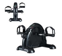 KOMFOTTEU Mini Elíptica Eléctrica con Pantalla LCD, Pedaleador Elíptico con Resistencia de Ajuste Manual, Bicicleta Elíptica 2 en 1 Entrenamiento de Piernas y Brazos para Personas Mayores (Negro)