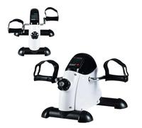 KOMFOTTEU Mini Elíptica Eléctrica con Pantalla LCD, Pedaleador Elíptico con Resistencia de Ajuste Manual, Bicicleta Elíptica 2 en 1 Entrenamiento de Piernas y Brazos para Personas Mayores (Blanco)